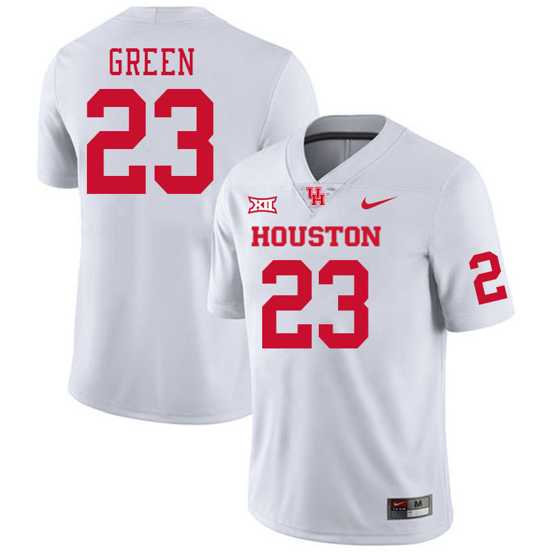 Houston Cougars #23 Art Green College Football Jerseys Stitched Sale-White